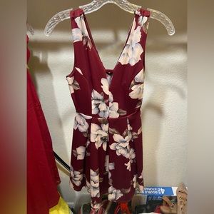 Maroon Floral Dress